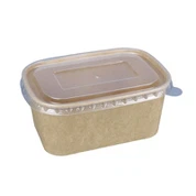 Ippersonalizza l-Kontenituri ta 'l-Ikel Rettangolu Eco Friendly Għall-Insalata tal-Karta tal-Frott B'Għatu